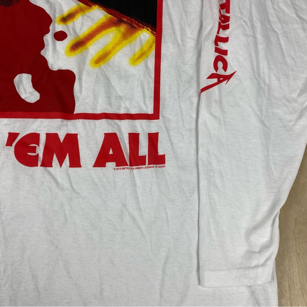 Metallica Kill ‘Em Bang That Head Tour Men’s XL White T-Shirt Long Sleeve Giant - Picture 4 of 4